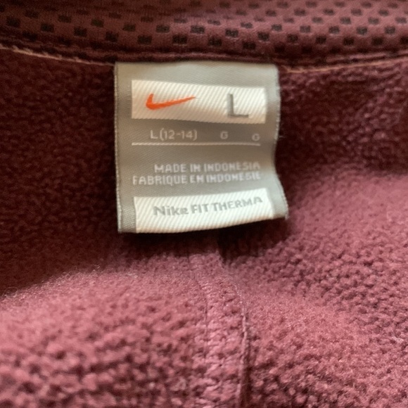 Nike Womens Thermafit Jacket Long Sleeve Half Quarter Zip Pink Maroon Textured - Picture 9 of 12